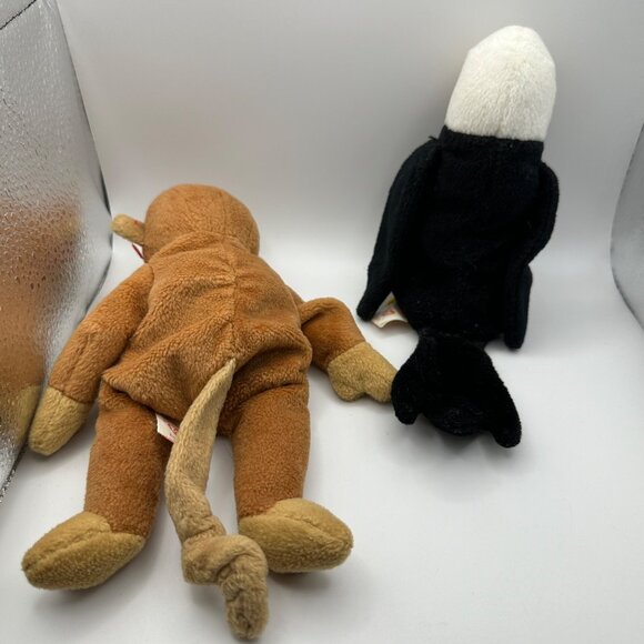 Set of 2 Ty Beanie Babies plush dolls Baldy and Bongo plush toys collectibles - Picture 2 of 5
